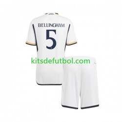 Equipación completa Niño Real Madrid Jude Bellingham 5 Camiseta de local 2023-2024 Manga Corta