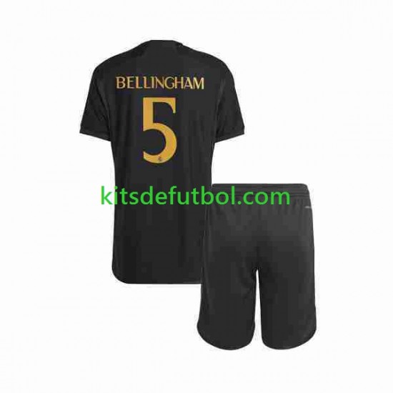 Equipación completa Niño Real Madrid Jude Bellingham 5 Camiseta alternativa 2023-2024 Manga Corta