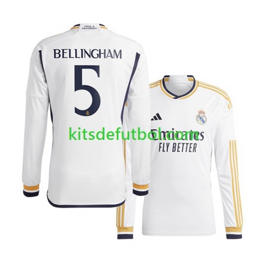 Real Madrid Jude Bellingham 5 Hombre Camiseta de local 2023-2024 Manga Larga
