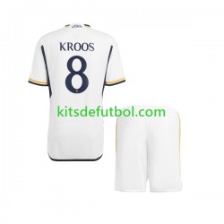 Equipación completa Niño Real Madrid Kroos 8 Camiseta de local 2023-2024 Manga Corta