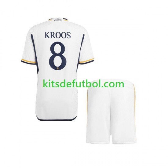 Equipación completa Niño Real Madrid Kroos 8 Camiseta de local 2023-2024 Manga Corta