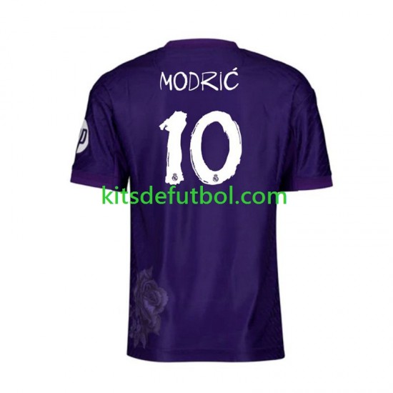Real Madrid Lucas Modric 10 Y-3 Hombre Camiseta Púrpura Cuarta 2023-2024 Manga Corta