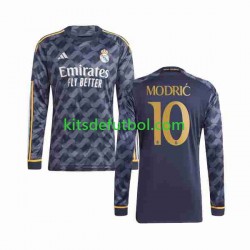 Real Madrid Luka Modric 10 Hombre Camiseta de visitante 2023-2024 Manga Larga