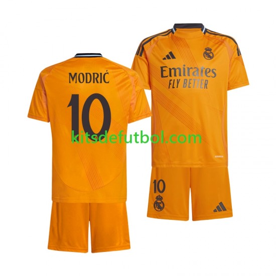 Equipación completa Niño Real Madrid Luka Modric 10 Camiseta de visitante 2024-2025 Manga Corta