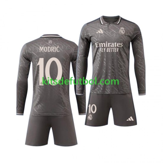 Equipación completa Niño Real Madrid Luka Modric 10 Camiseta alternativa 2024-2025 Manga Larga