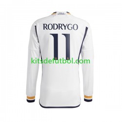 Real Madrid Rodrygo Goes 11 Hombre Camiseta de local 2023-2024 Manga Larga