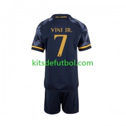 Equipación completa Niño Real Madrid Vinicius Junior 7 Camiseta de visitante 2023-2024 Manga Corta