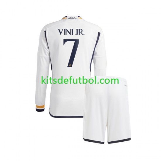 Equipación completa Niño Real Madrid Vinicius Junior 7 Camiseta de local 2023-2024 Manga Larga