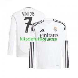Real Madrid Vinicius Junior 7 Hombre Camiseta Blanco de local 2024-2025 Manga Larga