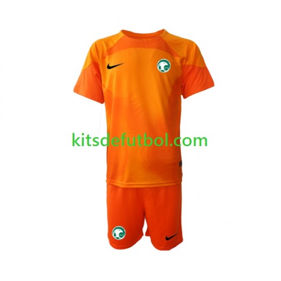 Equipación completa Niño Arabia Saudita Portero World Cup 2022 Camiseta de visitante Manga Corta