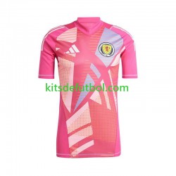 Escocia Portero Euro 2024 Hombre Camiseta Rosa alternativa Manga Corta