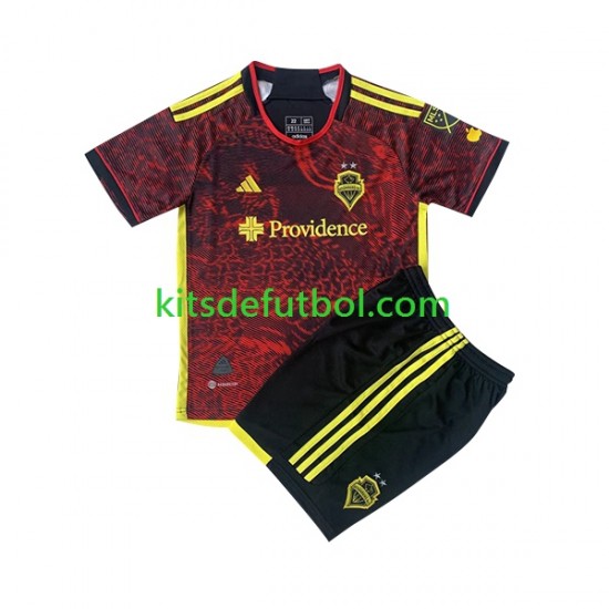 Equipación completa Niño Seattle Sounders FC 2023 Camiseta de visitante Manga Corta Equipación completa Niño Seattle Sounders FC 2023 Camiseta de visitante Manga Corta
