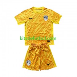 Equipación completa Niño Eslovenia Portero Euro 2024 Camiseta Amarillo de local Manga Corta
