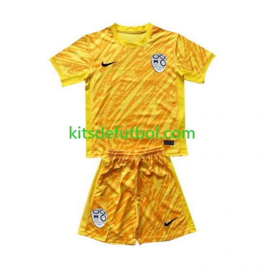 Equipación completa Niño Eslovenia Portero Euro 2024 Camiseta Amarillo de local Manga Corta