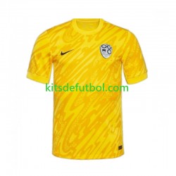 Eslovenia Portero Euro 2024 Hombre Camiseta Amarillo de local Manga Corta