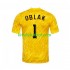 Eslovenia Portero Jan Oblak 1 Euro 2024 Hombre Camiseta Amarillo de local Manga Corta