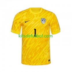 Eslovenia Portero Jan Oblak 1 Euro 2024 Hombre Camiseta Amarillo de local Manga Corta