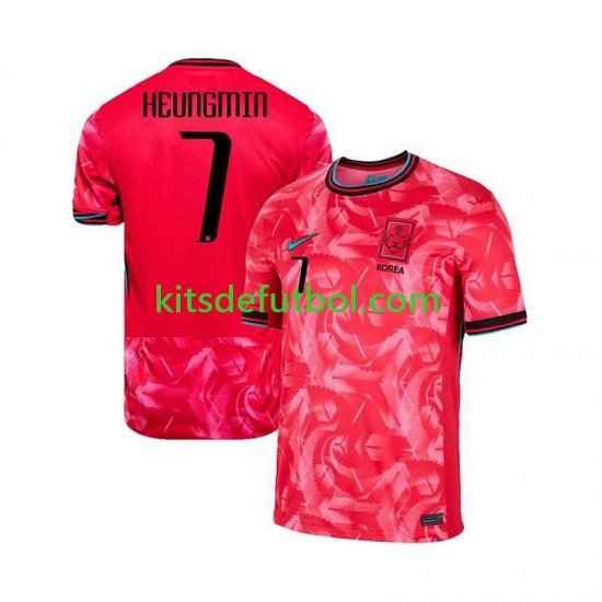 Corea Del Sur Heungmin 7 2024 Hombre Camiseta de local Manga Corta
