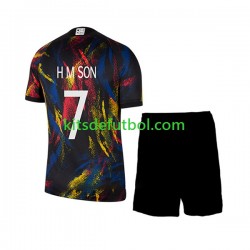 Equipación completa Niño Corea Del Sur Son Heung-min 7 World Cup 2022 Camiseta de visitante Manga Corta