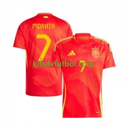 España Alvaro Morata 7 Euro 2024 Hombre Camiseta de local Manga Corta