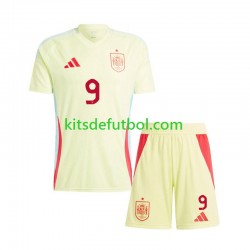 Equipación completa Niño España Gavi 9 Euro 2024 Camiseta de visitante Manga Corta