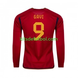 España Gavi 9 World Cup 2022 Hombre Camiseta de local Manga Larga