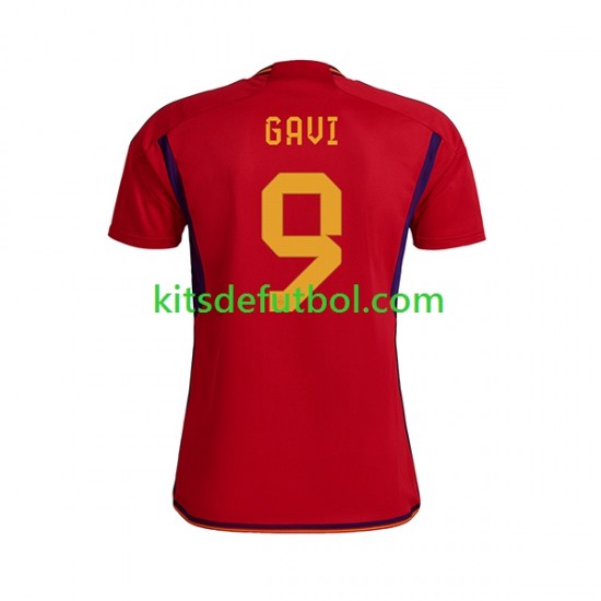 España Gavi 9 World Cup 2022 Hombre Camiseta de local Manga Corta
