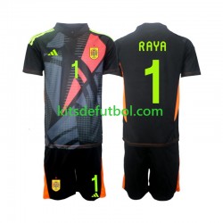 Equipación completa Niño España Portero David Raya 1 Euro 2024 Camiseta de visitante Manga Corta