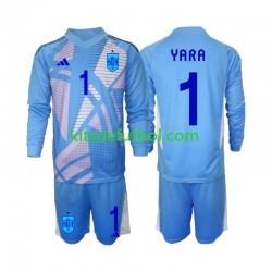 Equipación completa Niño España Portero David Raya 1 Euro 2024 Camiseta de local Manga Larga