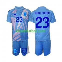 Equipación completa Niño España Portero Unai Simon 23 Euro 2024 Camiseta de local Manga Corta