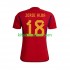 España JORDI ALBA 18 World Cup 2022 Hombre Camiseta de local Manga Corta