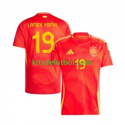 España Lamine Yamal 19 Euro 2024 Hombre Camiseta de local Manga Corta