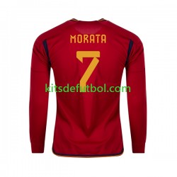 España MORATA 7 World Cup 2022 Hombre Camiseta de local Manga Larga