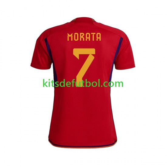 España MORATA 7 World Cup 2022 Hombre Camiseta de local Manga Corta
