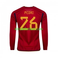 España PEDRI 26 World Cup 2022 Hombre Camiseta de local Manga Larga