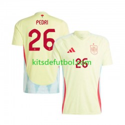 España Pedri 26 Euro 2024 Hombre Camiseta de visitante Manga Corta