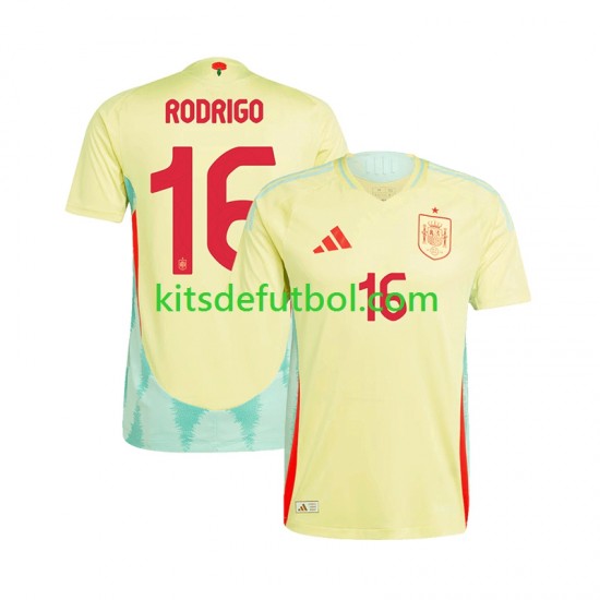 España RODRIGO 16 Euro 2024 Hombre Camiseta de visitante Manga Corta