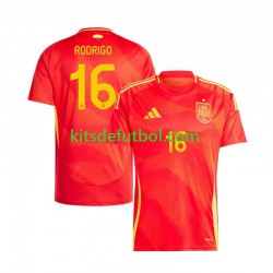 España Rodrigo 16 Euro 2024 Hombre Camiseta de local Manga Corta