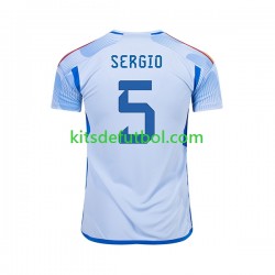España SERGIO BUSQUETS 5 World Cup 2022 Hombre Camiseta de visitante Manga Corta