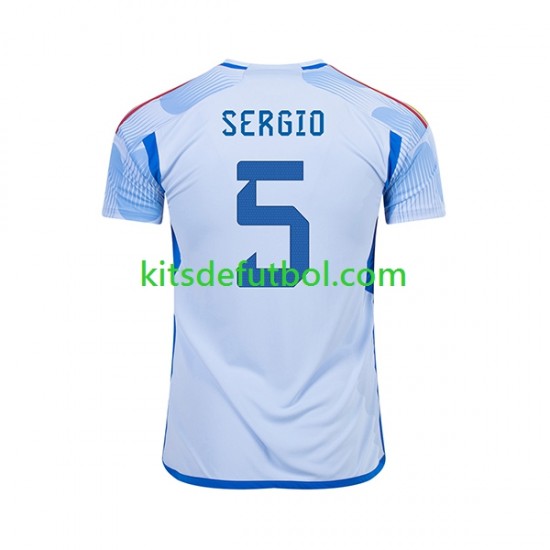 España SERGIO BUSQUETS 5 World Cup 2022 Hombre Camiseta de visitante Manga Corta