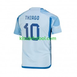 España Thiago 10 World Cup 2022 Hombre Camiseta de visitante Manga Corta