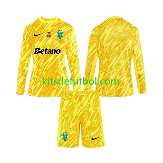 Equipación completa Niño Sporting CP Portero Camiseta alternativa 2024-2025 Manga Larga