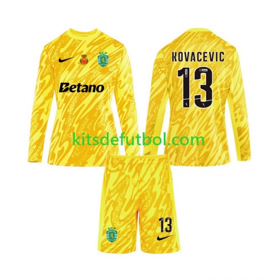 Equipación completa Niño Sporting CP Portero Kovacevic 13 Camiseta alternativa 2024-2025 Manga Larga