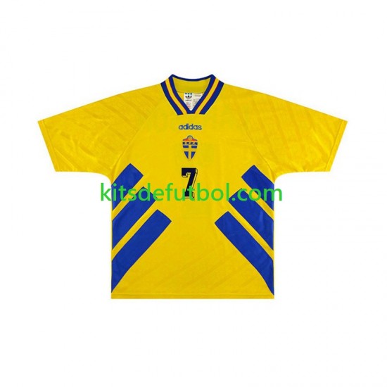 Suecia Henrik Larsson 7 Retro 1994 Hombre Camiseta de local Manga Corta