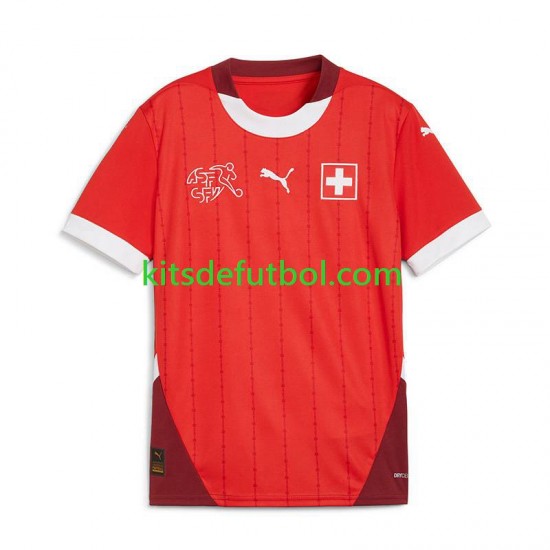 Suiza Euro 2024 Hombre Camiseta Rojo de local Manga Corta