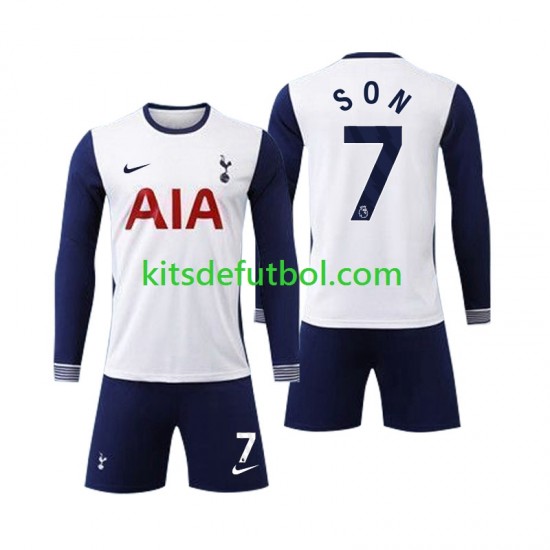 Equipación completa Niño Tottenham Spurs Son 7 Camiseta de local 2024-2025 Manga Larga