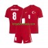 Equipación completa Niño Turquía Arda Guler 8 Euro 2024 Camiseta de visitante Manga Corta