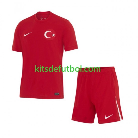 Equipación completa Niño Turquía Euro 2024 Camiseta de visitante Manga Corta