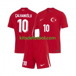 Equipación completa Niño Turquía Hakan Calhanoglu 10 Euro 2024 Camiseta de visitante Manga Corta