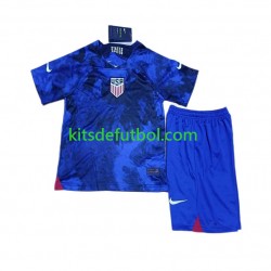 Equipación completa Niño Estados Unidos World Cup 2022 Camiseta de visitante Manga Corta